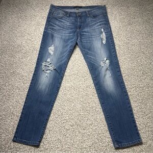 Women’s Flying Monkey Ankle‎ Skinny Distressed Medium Wash Blue Jeans Size 27x28